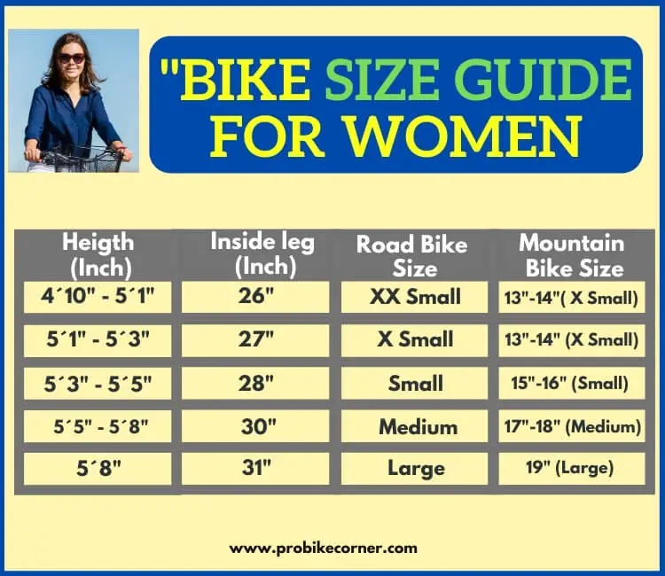 trek women's bike size chart